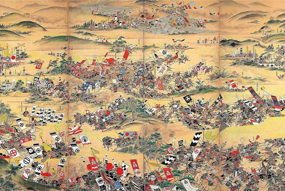 Battle of Sekigahara Edo Period Screen Showing Fighting from the North
