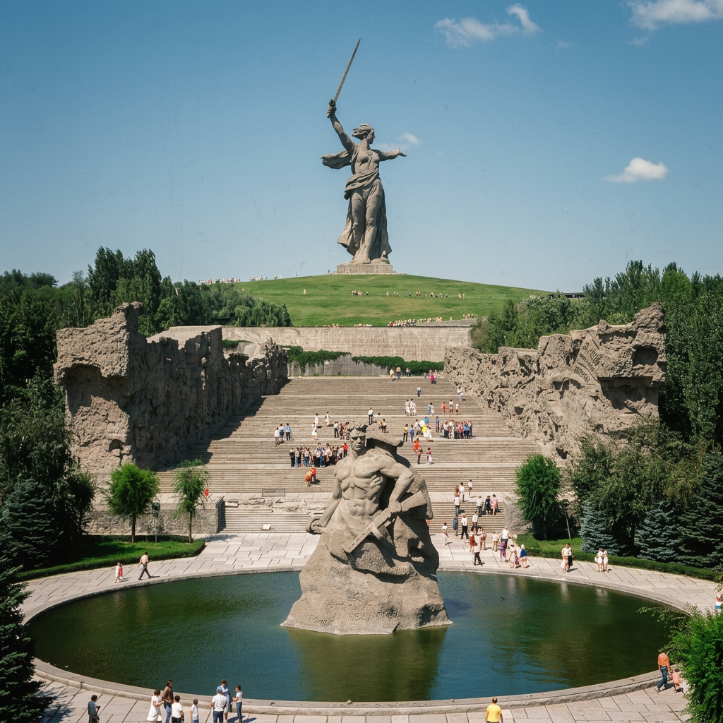 The Motherland Calls statue Mamayev Kurgan in Volgograd